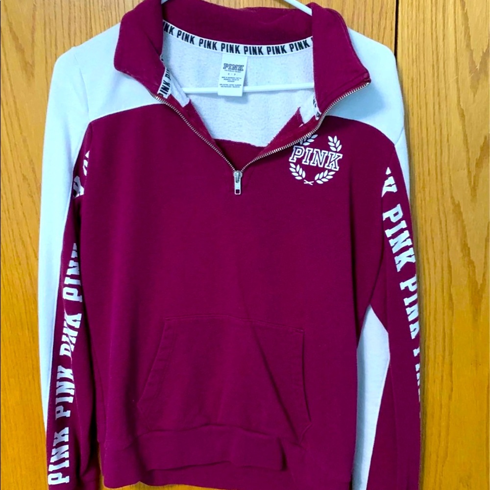 PINK maroon quarter zip